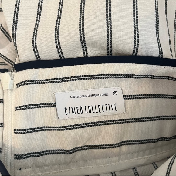 C/MEO COLLECTIVE Effigurate Pin Stripe Set Ivory/Navy XS - Picture 15 of 15